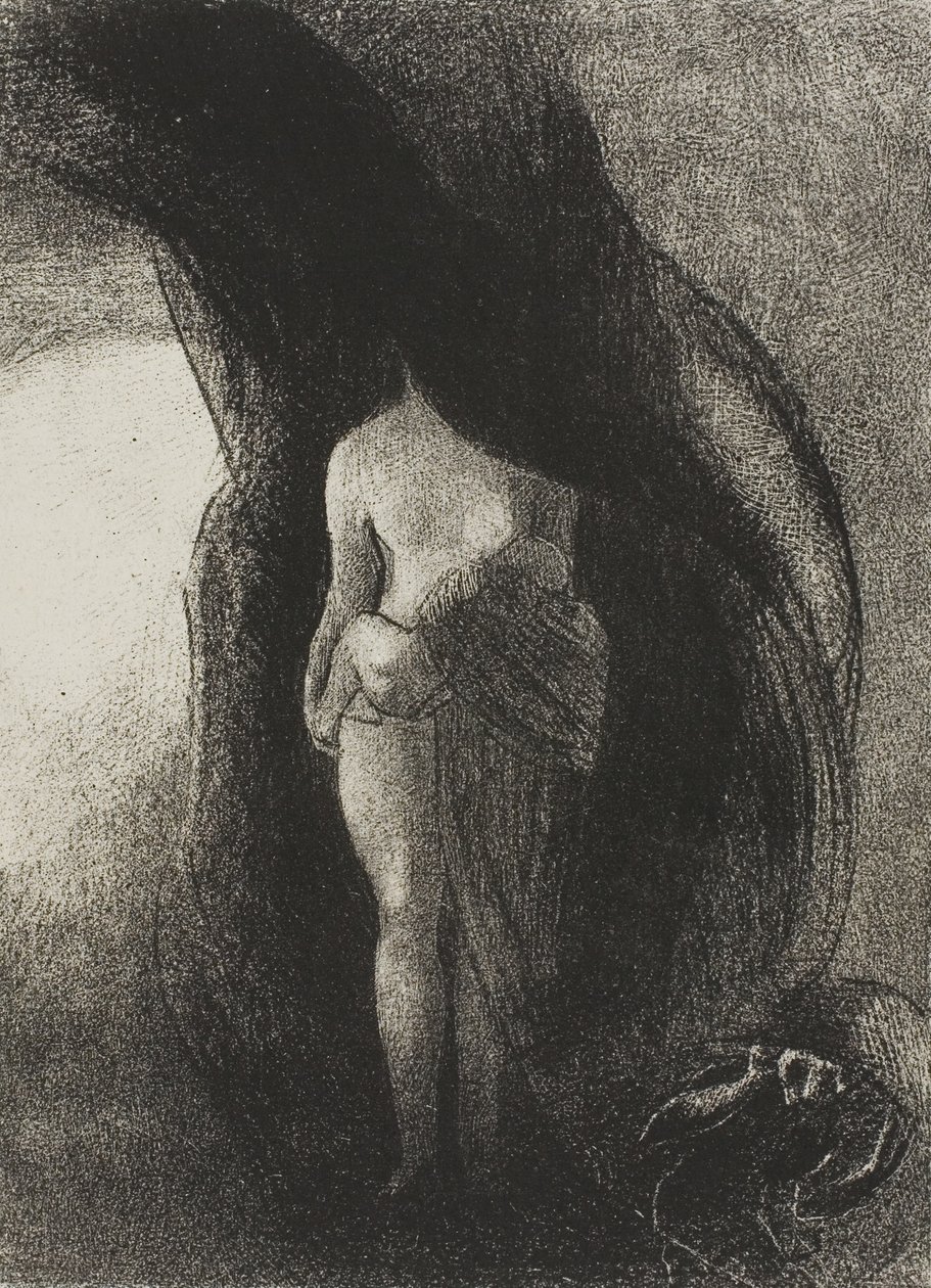 I am Still the Great Isis! Nobody Has Ever Yet Lifted My Veil! My Offspring is the Sun!, Plate 16 of 24 by Odilon Redon