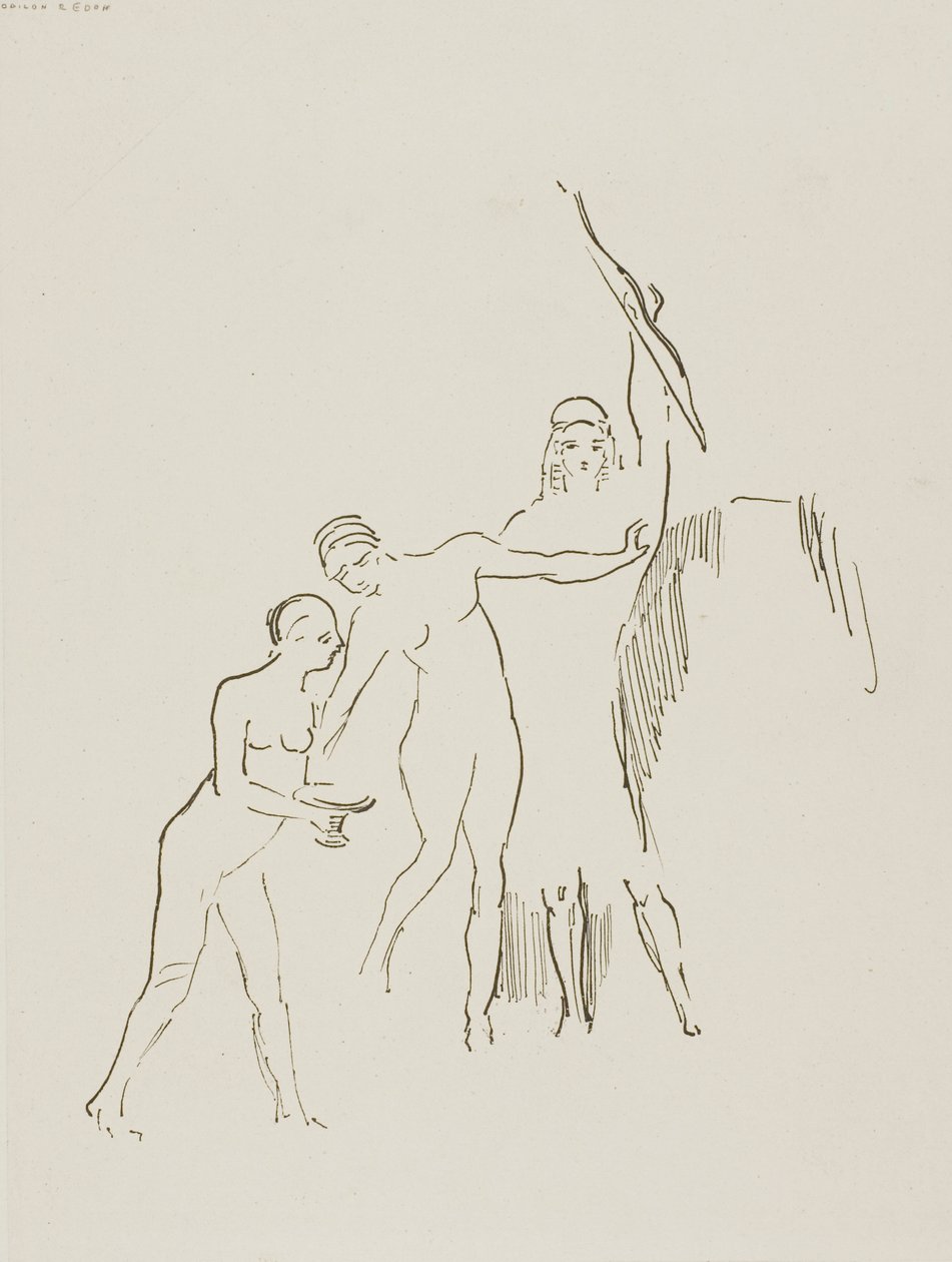 Immediately Three Goddesses Arise, plate 11 of 24 by Odilon Redon