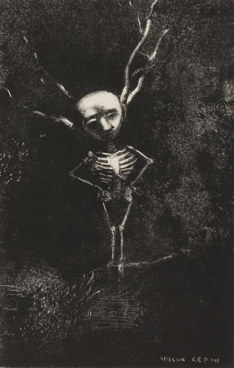 In the Maze of Branches, the Pale Figure Appeared, plate 2 of 7 by Odilon Redon