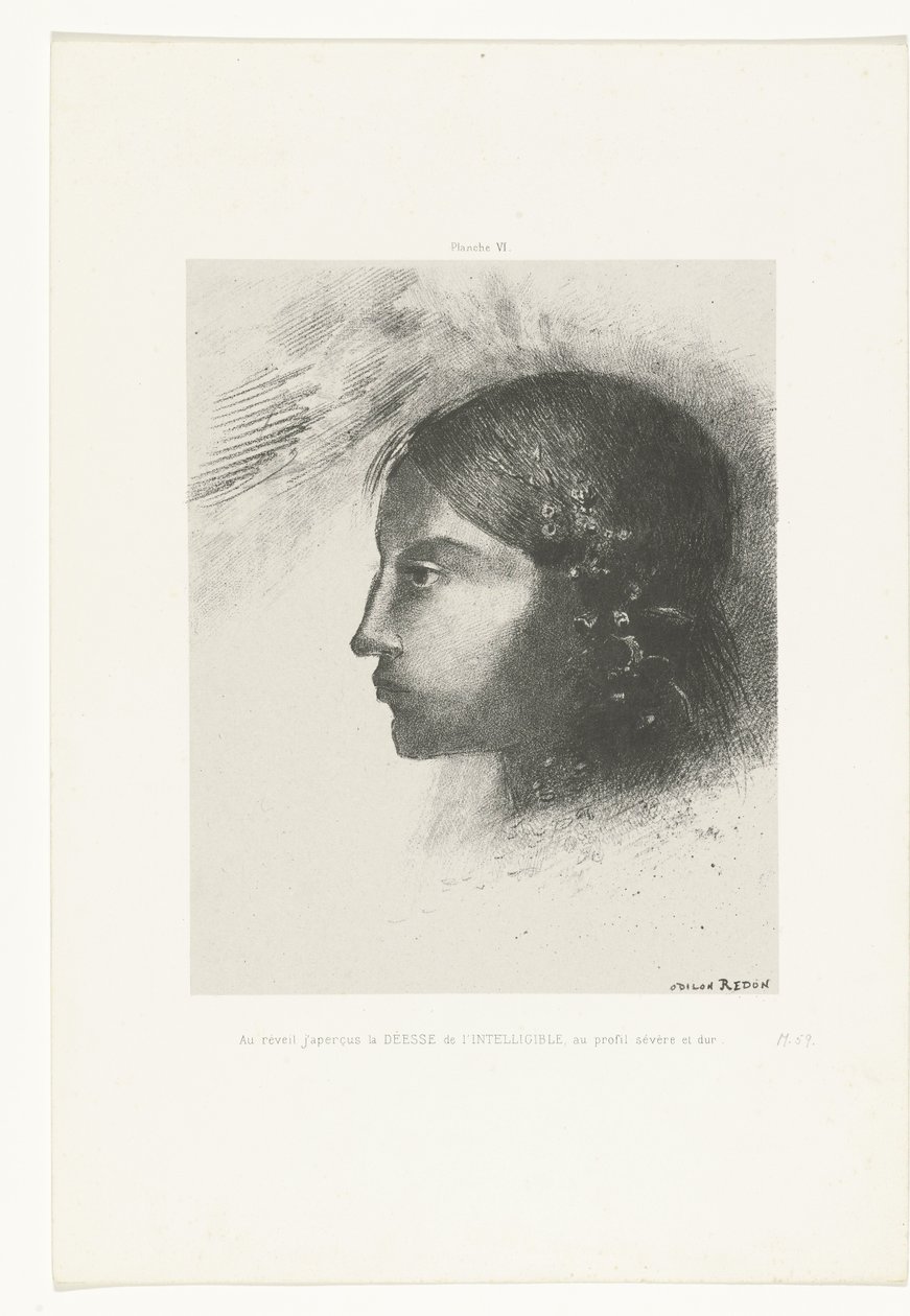 Awakening I Saw the Goddess of Intelligibility with Her Severe and Hard Profile by Odilon Redon