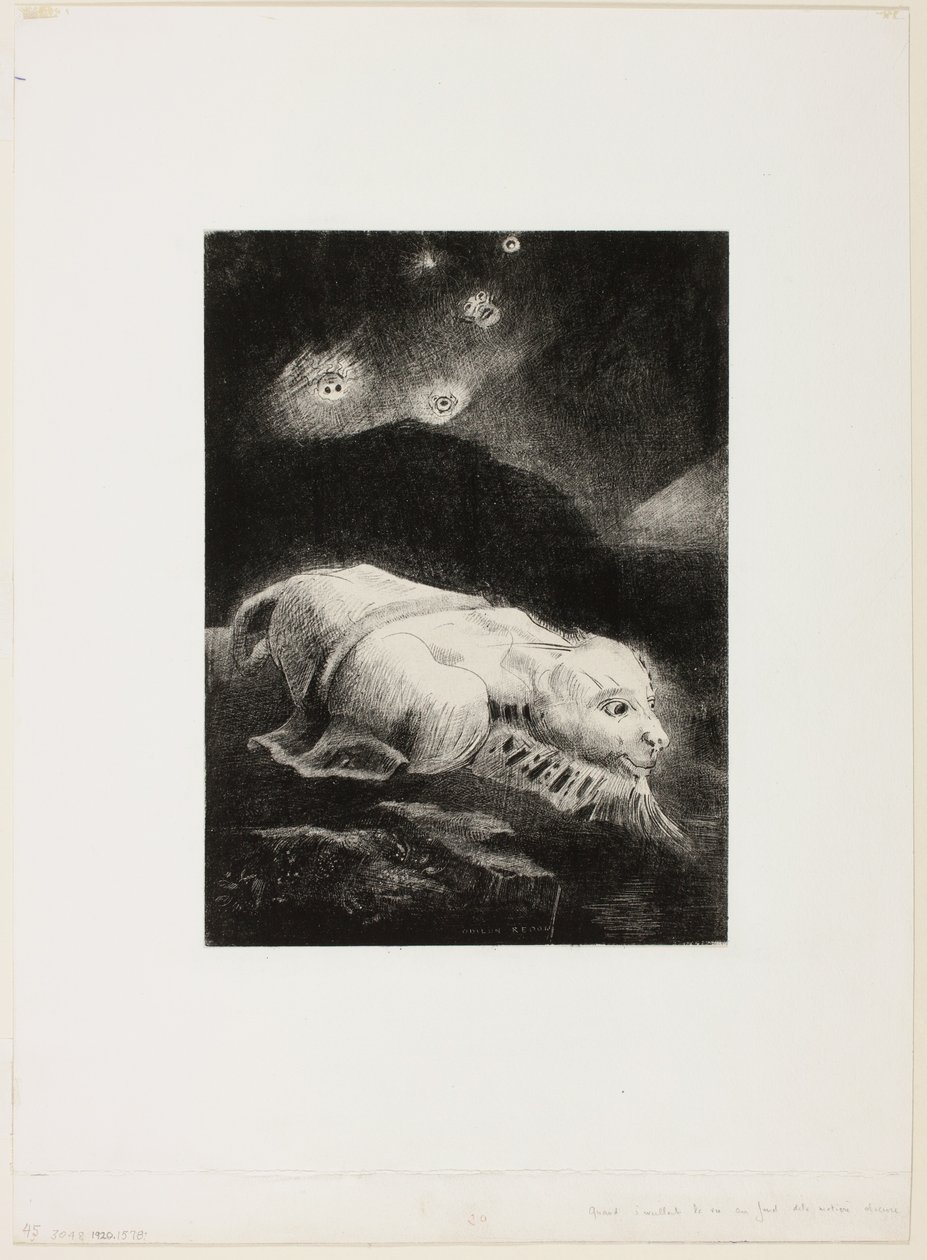 When Life Was Awakening in the Depths of Obscure Matter, plate 1 of 8 from "Les Origines" by Odilon Redon