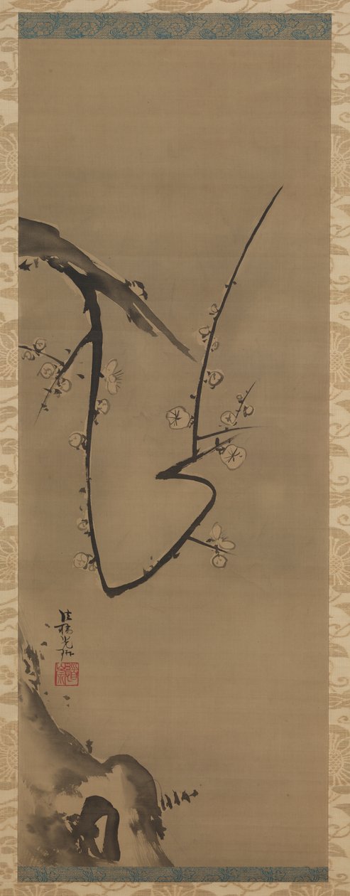 Prunus, hanging scroll, c.1700 by Ogata Korin