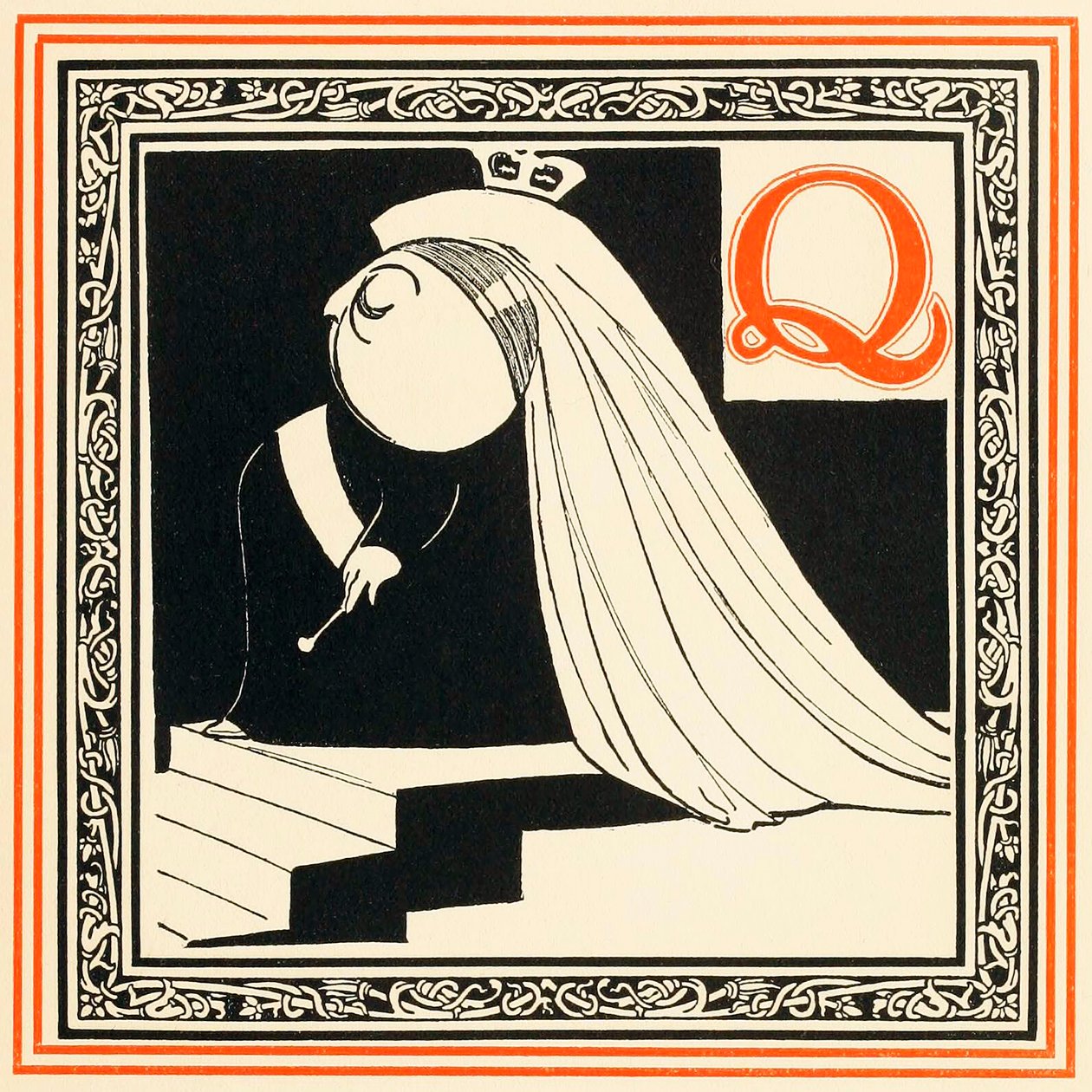 Q is the Queen, So Noble and Free, from An Alphabet of Celebrities by Oliver Hereford