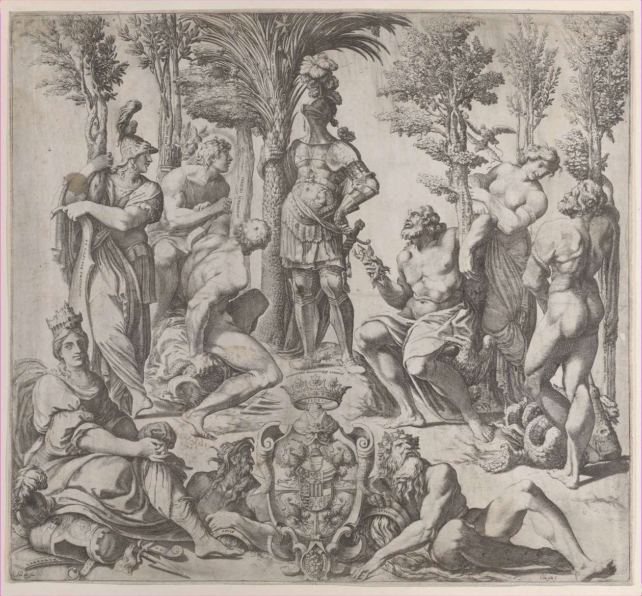 Allegorical Composition with Six Olympian Gods Gathered Around a Figure in Armor, 1615-35 by Oliviero Gatti