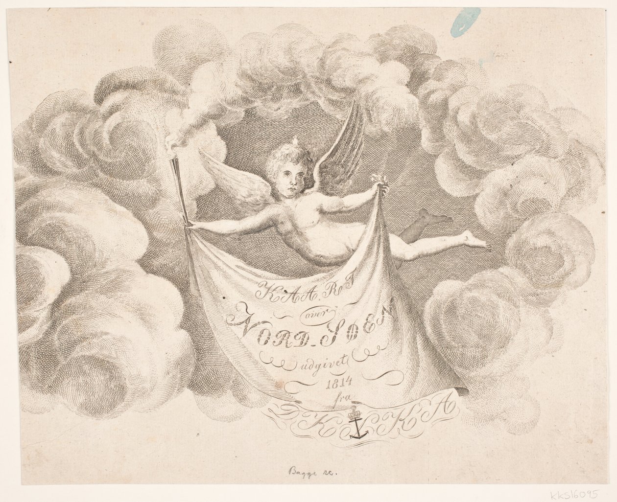 Detail of Title Vignette for: "Map of the North Sea..." by Oluf Olufsen Bagge