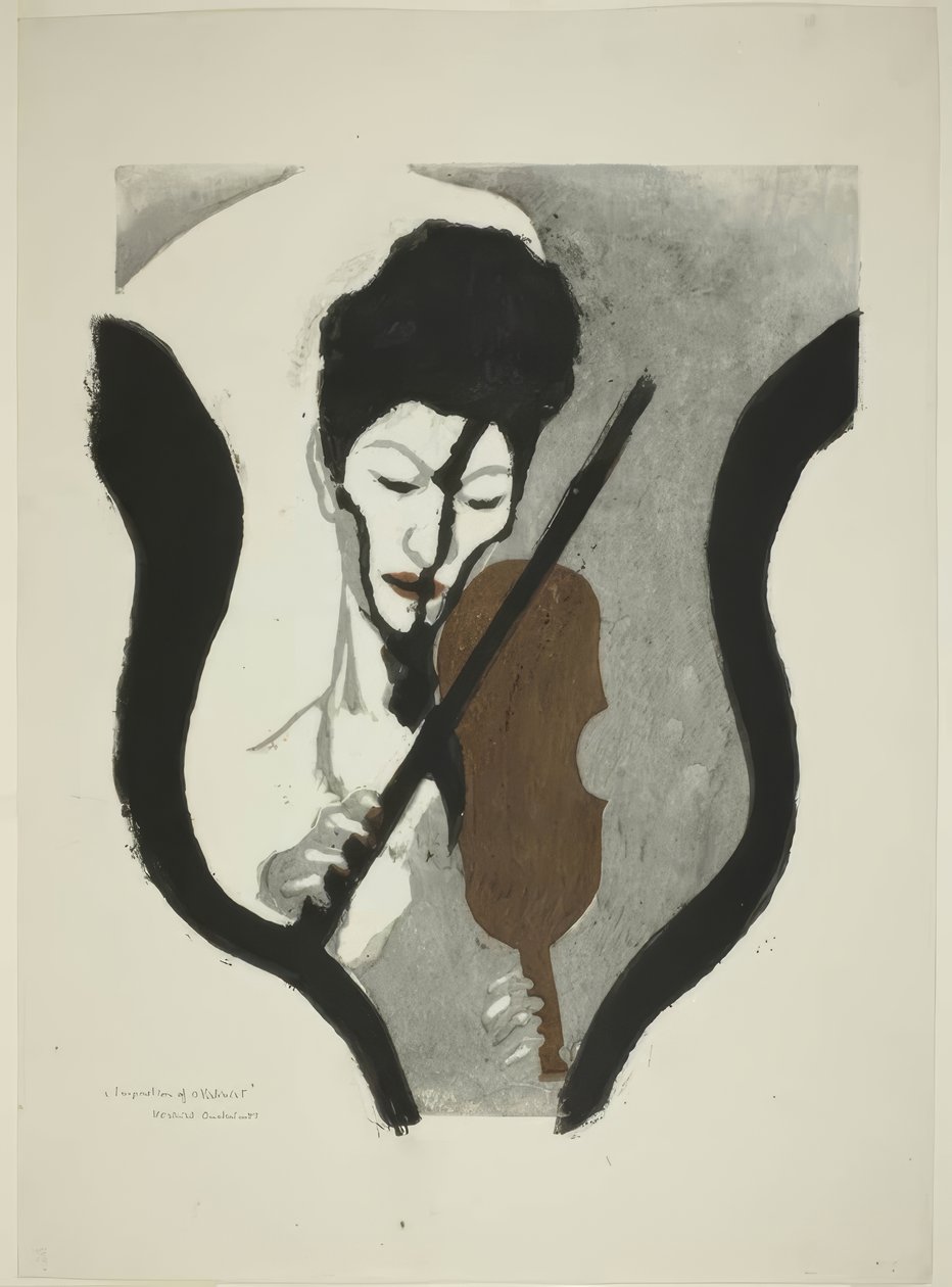 Impression of a Violinist by Onchi Kôshirô
