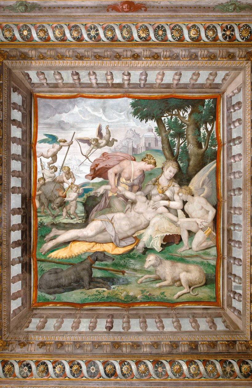 Death of Adonis (detail) by Orazio (attr.to) Samacchini