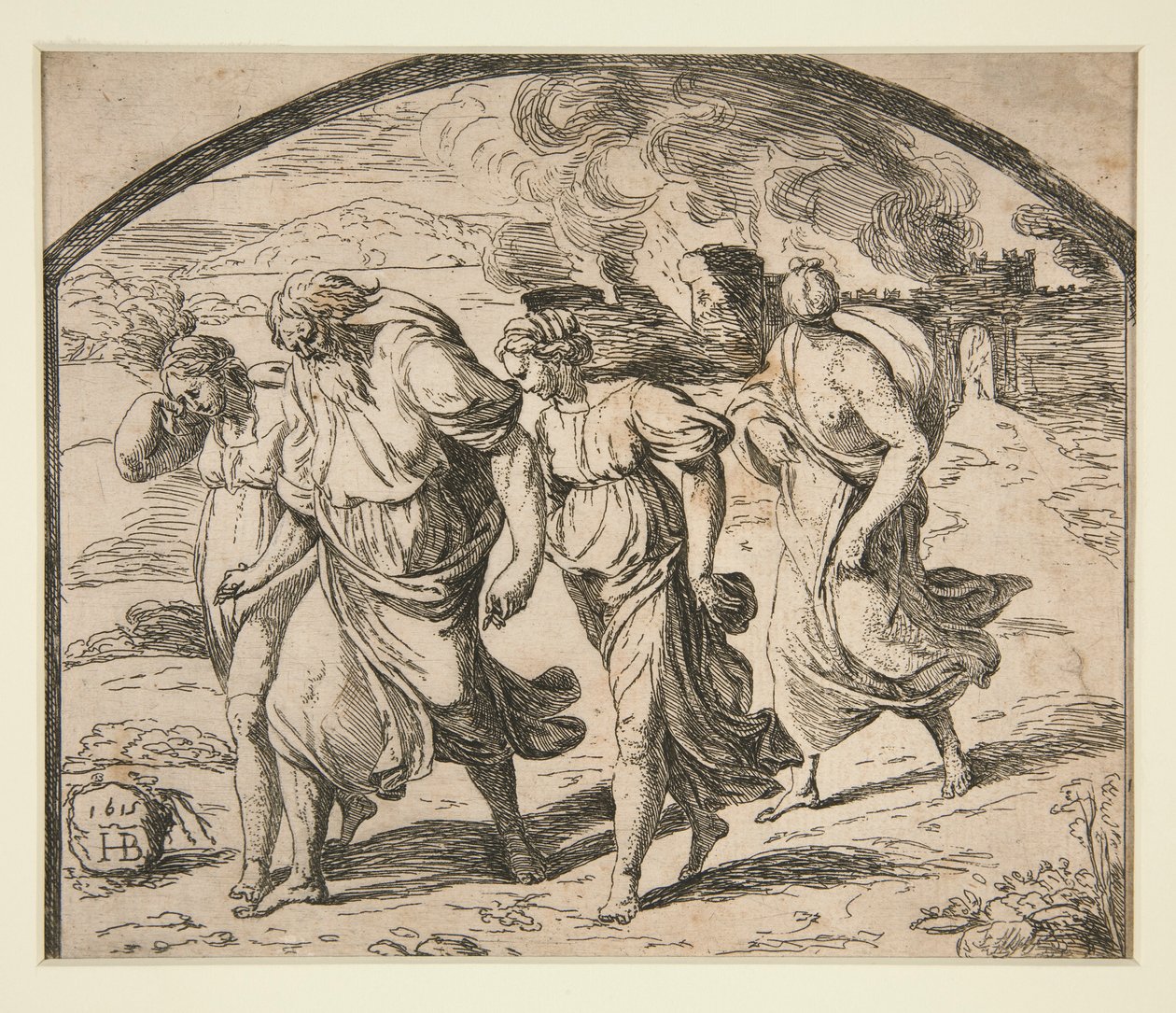 Lot and his family fleeing Sodom by Orazio Borgianni