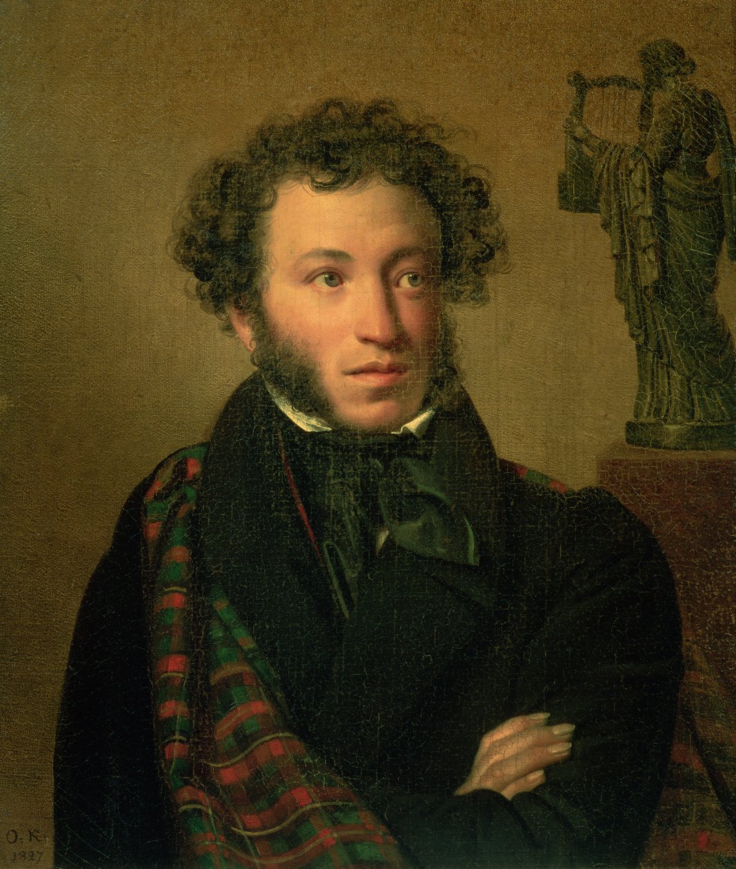 Portrait of Alexander Pushkin, 1827 by Orest Adamovich Kiprensky