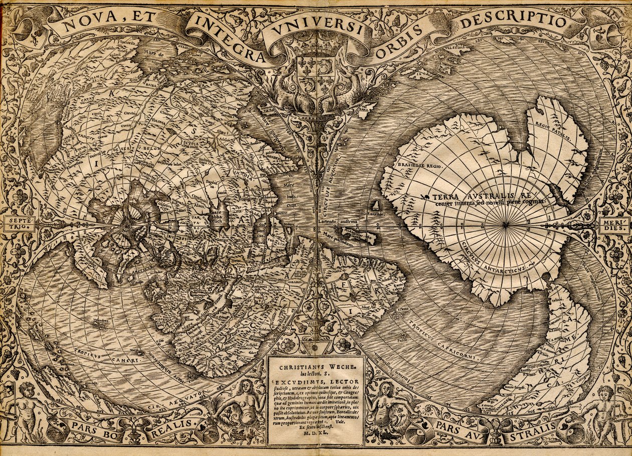 New and Complete Description of the Whole World by Oronce & Roigny Joannem & Mela Pomponius Finé