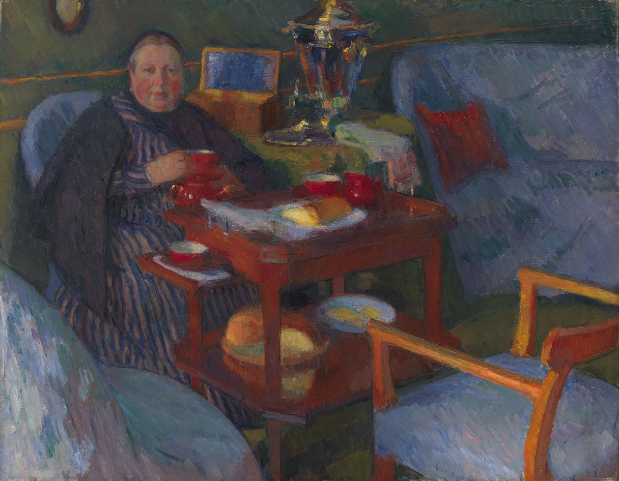 Woman Drinking Tea by Osip Emmanuilovich Braz