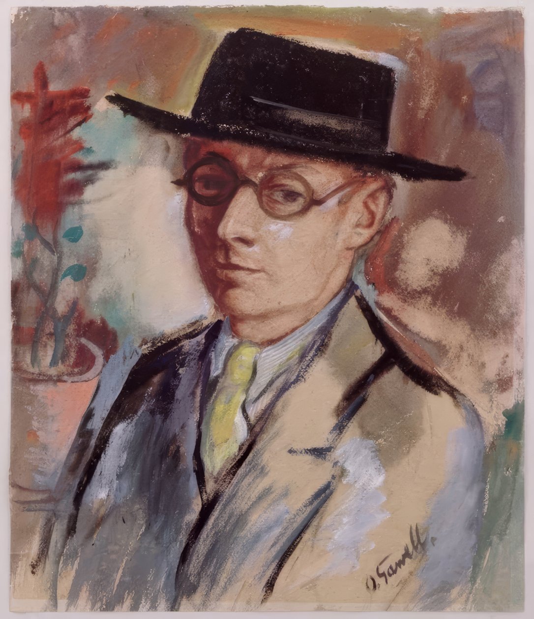 Self-Portrait with Hat by Oskar Gawell