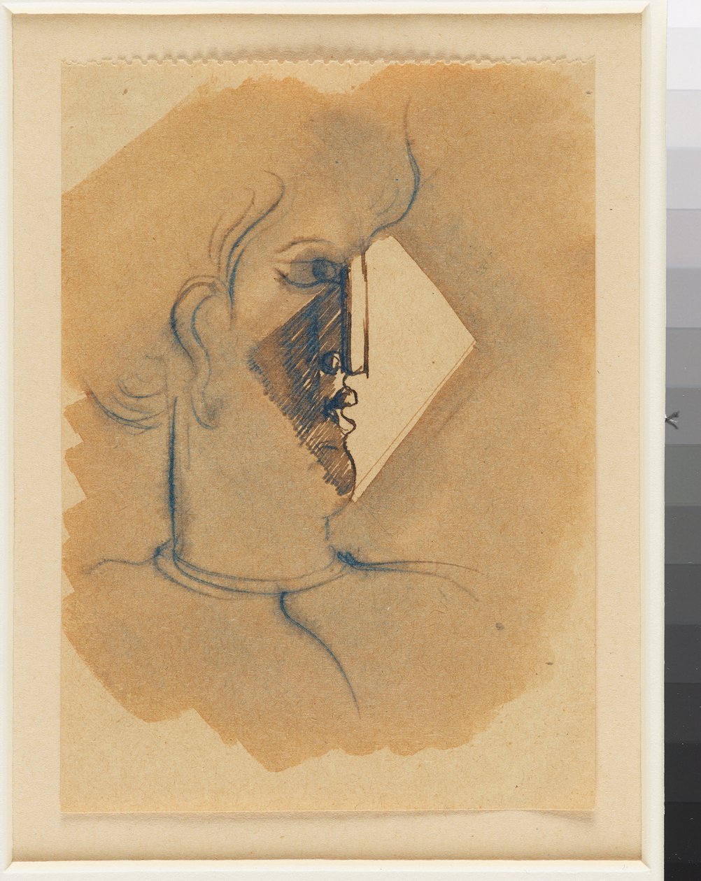 Profile Head to the Right with Light in Diamond Shape by Oskar Schlemmer