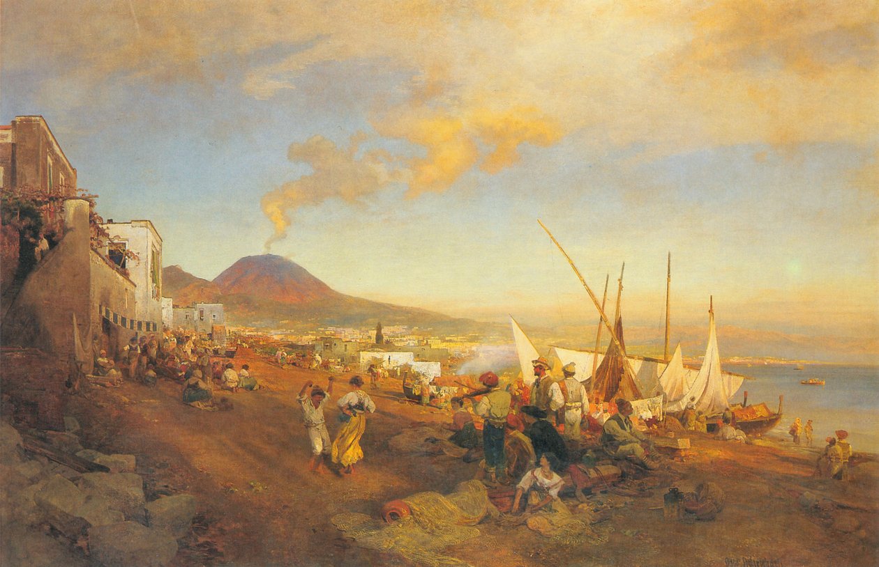 On the Beach of Naples by Oswald Achenbach