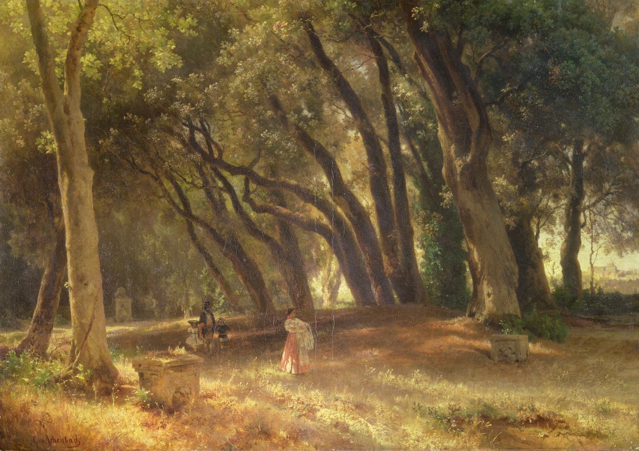 In the Garden of the Villa Borghese by Oswald Achenbach
