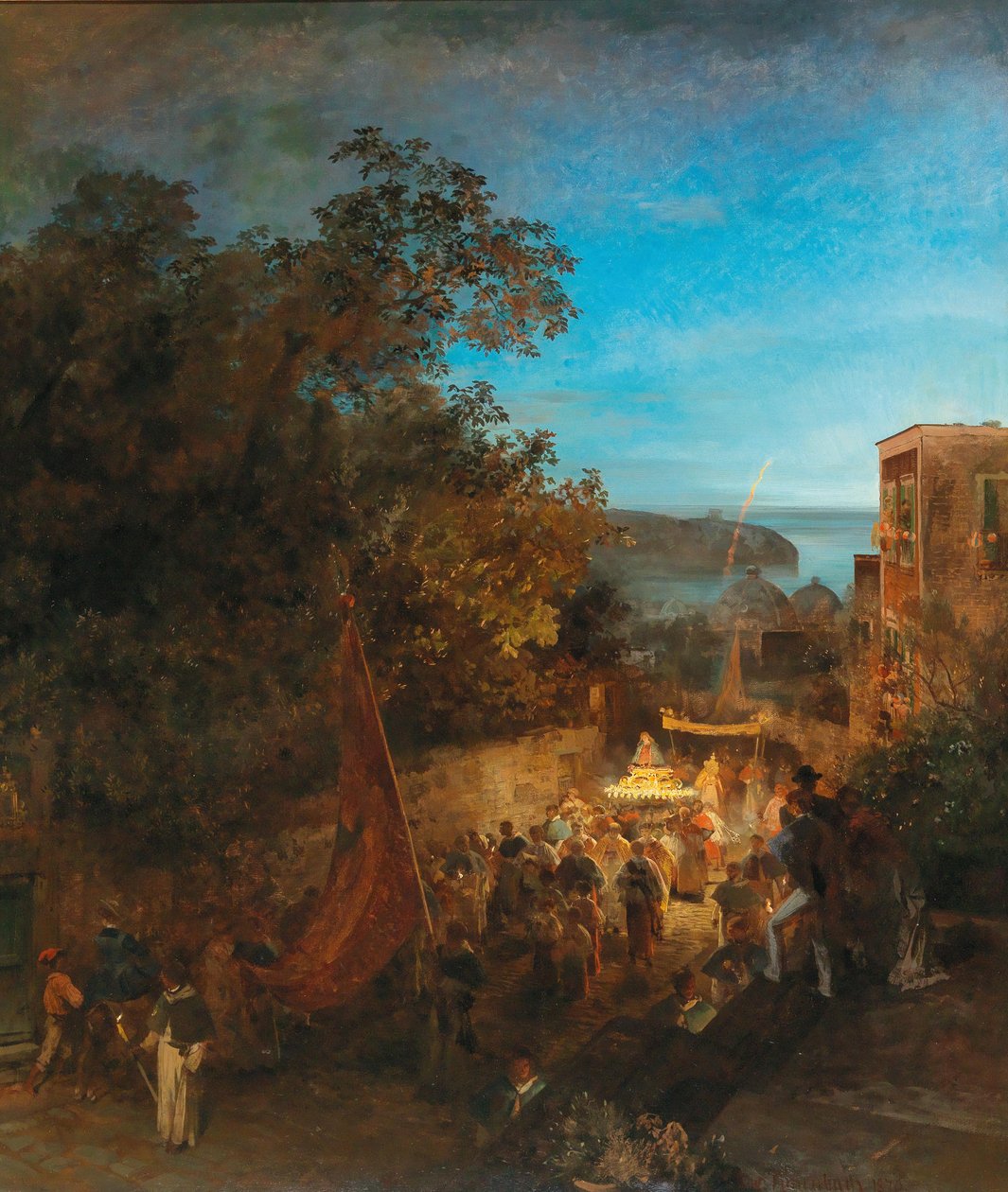 Ischia – Feast of St Anne, Casamicciola by Oswald Achenbach