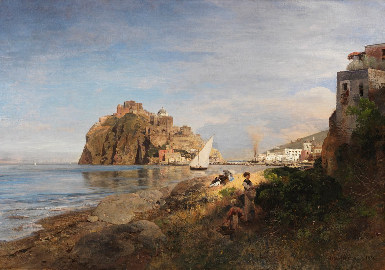 Ischia with View of the Aragonese Castle, 1880 by Oswald Achenbach