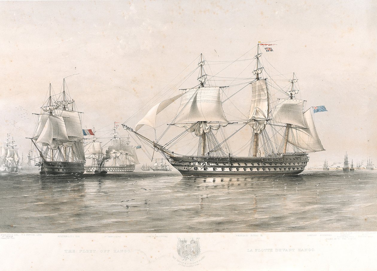 The English and French Fleets in the Baltic by Oswald Walters (after) Brierly