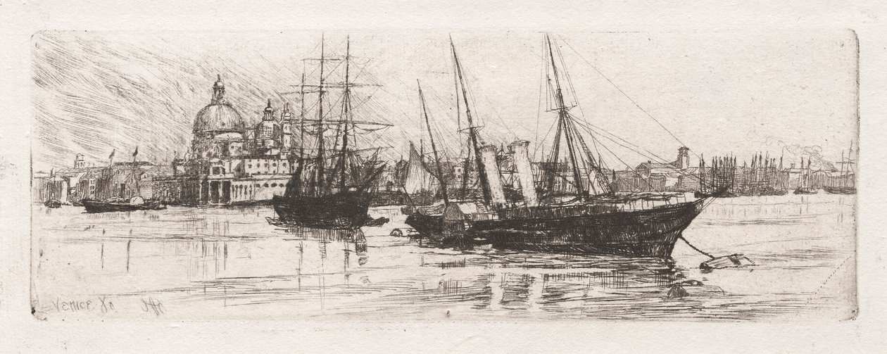 Two Boats, Venice by Otto H. Bacher
