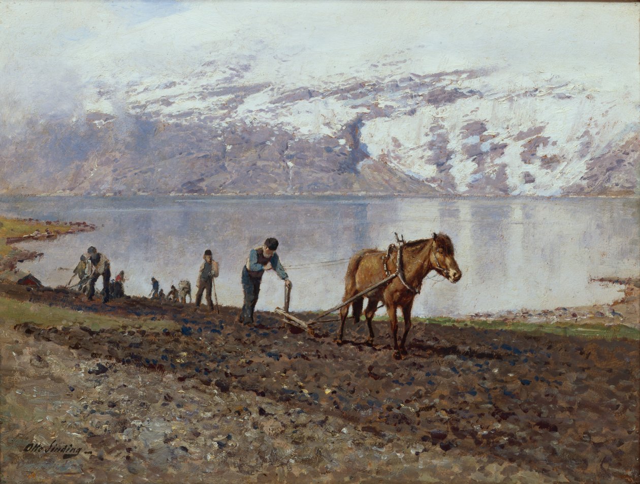 Ploughing with Horses by Otto Ludvig Sinding