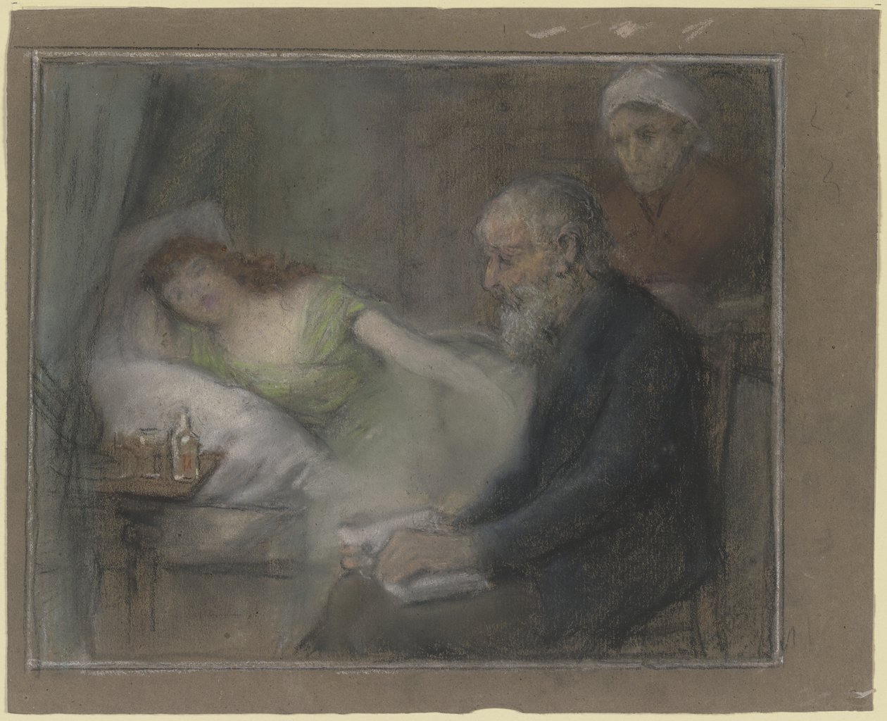 At the Sickbed by Otto Scholderer