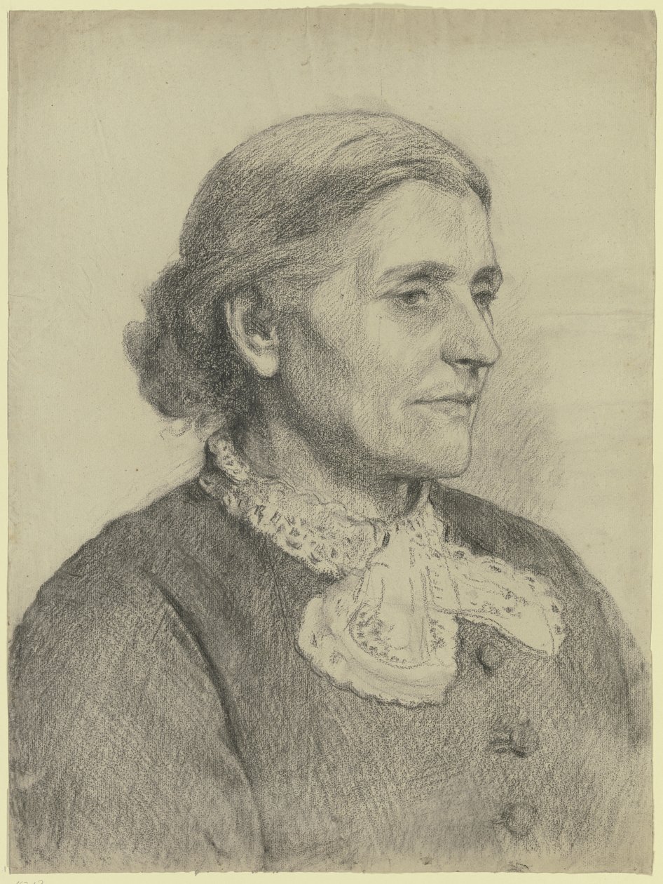 Portrait of an Older Lady Facing Right by Otto Scholderer