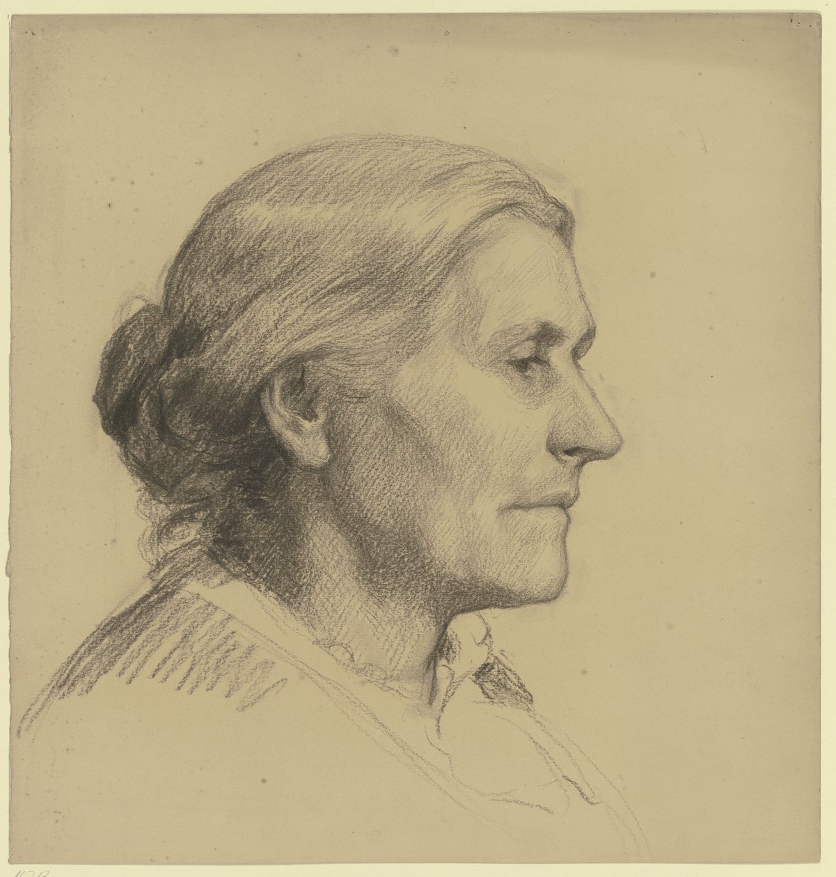 Portrait of an Older Lady Facing Right by Otto Scholderer