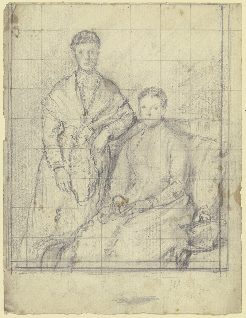 Double Portrait: Standing and Seated by Otto Scholderer