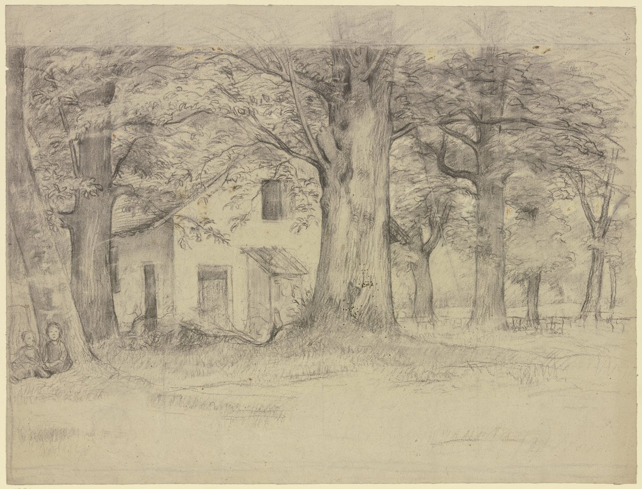 House Behind Trees by Otto Scholderer