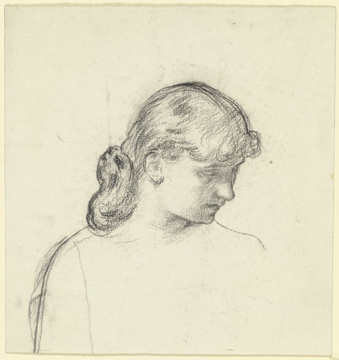 Head of the Standing Woman at the Chair from "Preparation for the Costume Ball" by Otto Scholderer