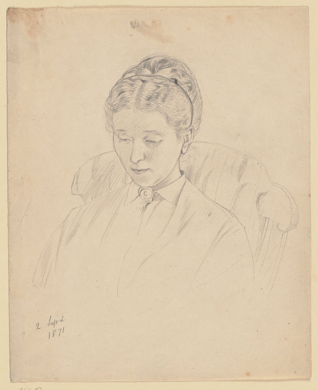 Luise Scholderer, Sitting in an Armchair by Otto Scholderer