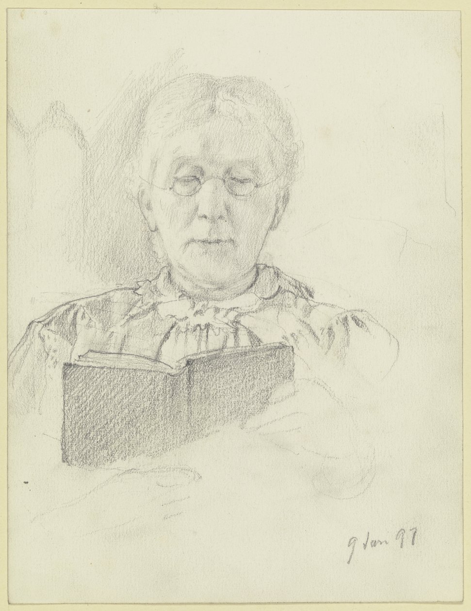 Luise Scholderer Reading by Otto Scholderer
