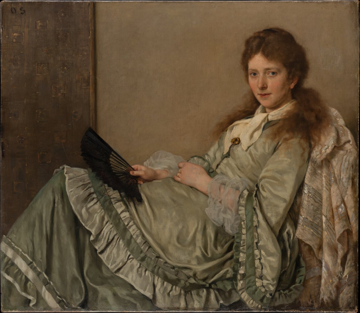 Portrait of the Artist’s Wife on the Ottoman by Otto Scholderer