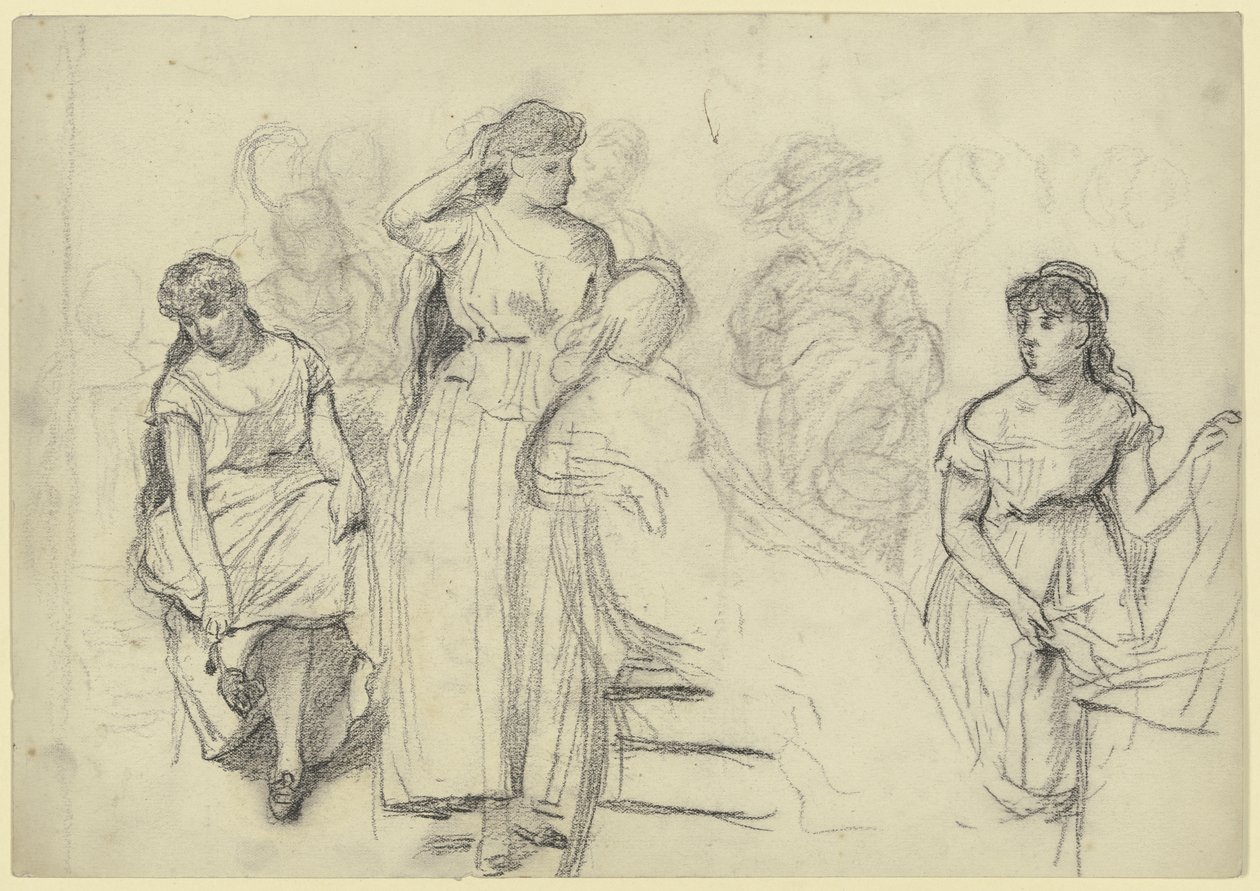 Sitting and Standing from the "Preparation for the Costume Ball" by Otto Scholderer