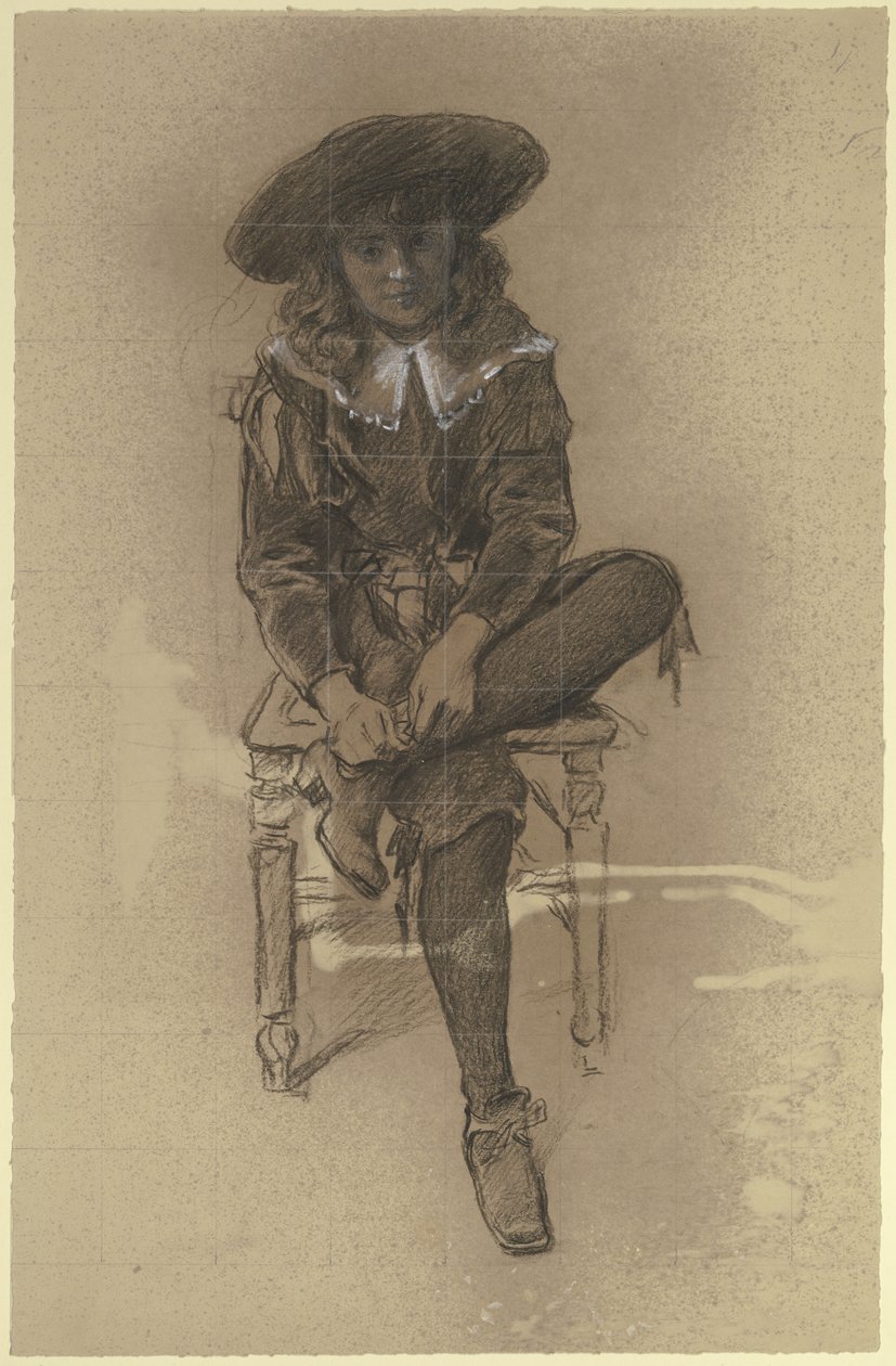 Seated Boy in Historical Costume from the 