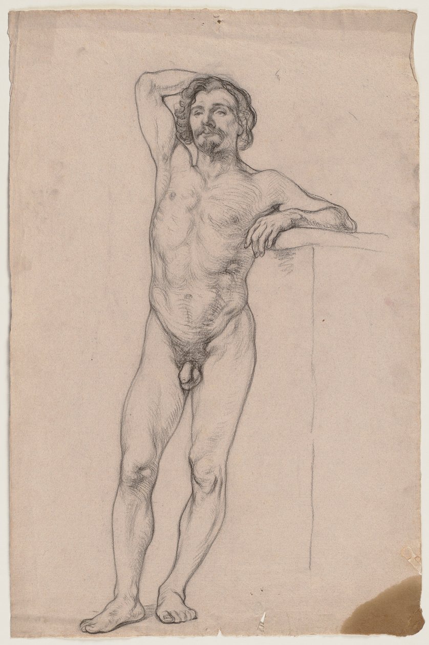 Standing Male Nude by Otto Scholderer