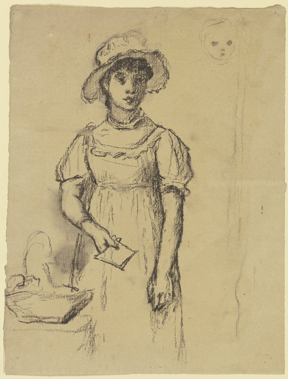 Standing Girl with Letter by Otto Scholderer