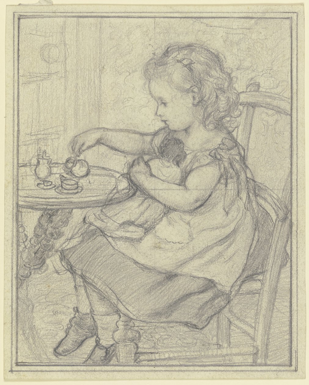Tea with Dolly by Otto Scholderer