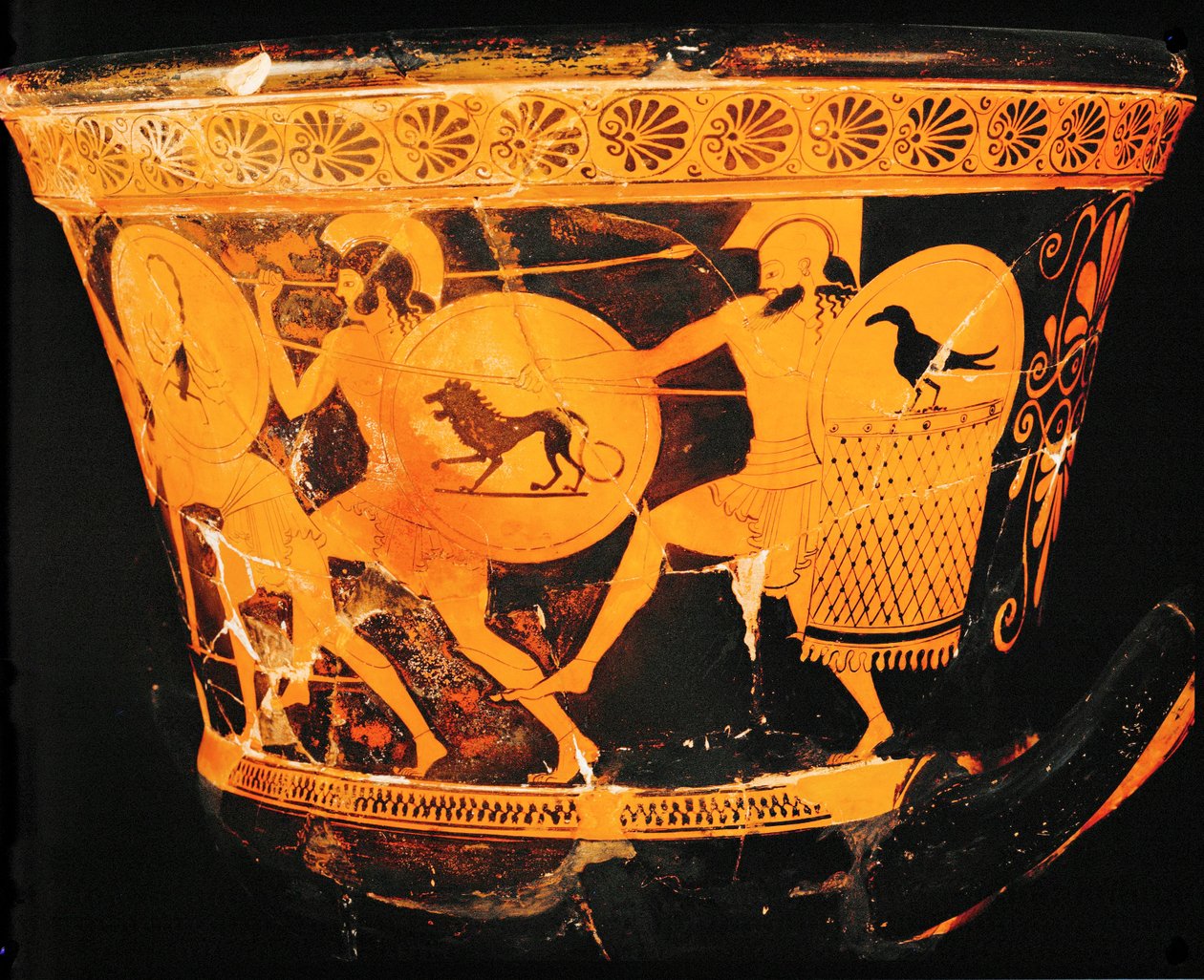 Running Warriors with Shields and Spears by Painter Eucharides