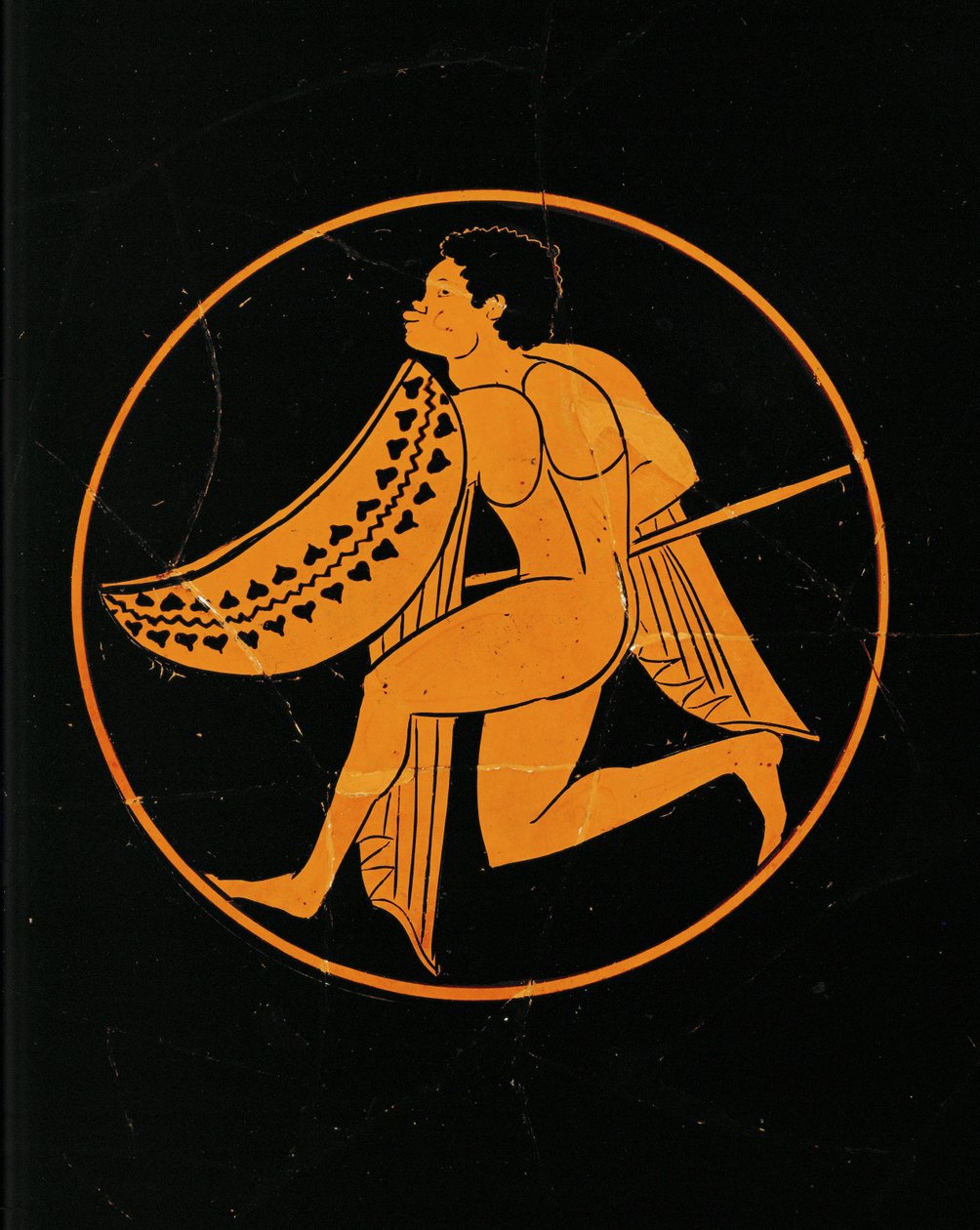Black Warrior. Center Medallion of a Red-Figured Cup, from Poggio Sommavilla, Etruria. 510-500 BCE by Painter of London
