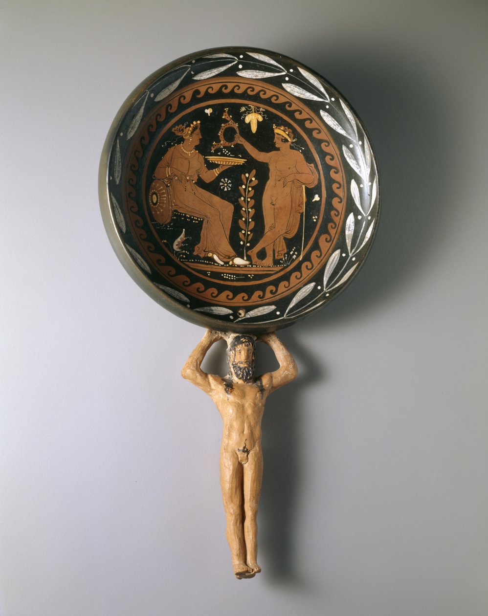 Red-figure patera with Atlas handle, last third of 4th century B.C. by Painter of Louvre