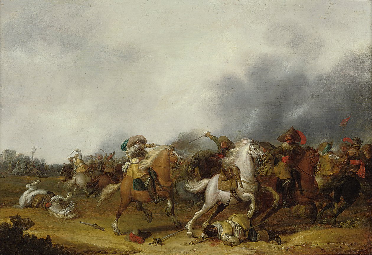 A Cavalry Skirmish by Palamedes Palamedesz