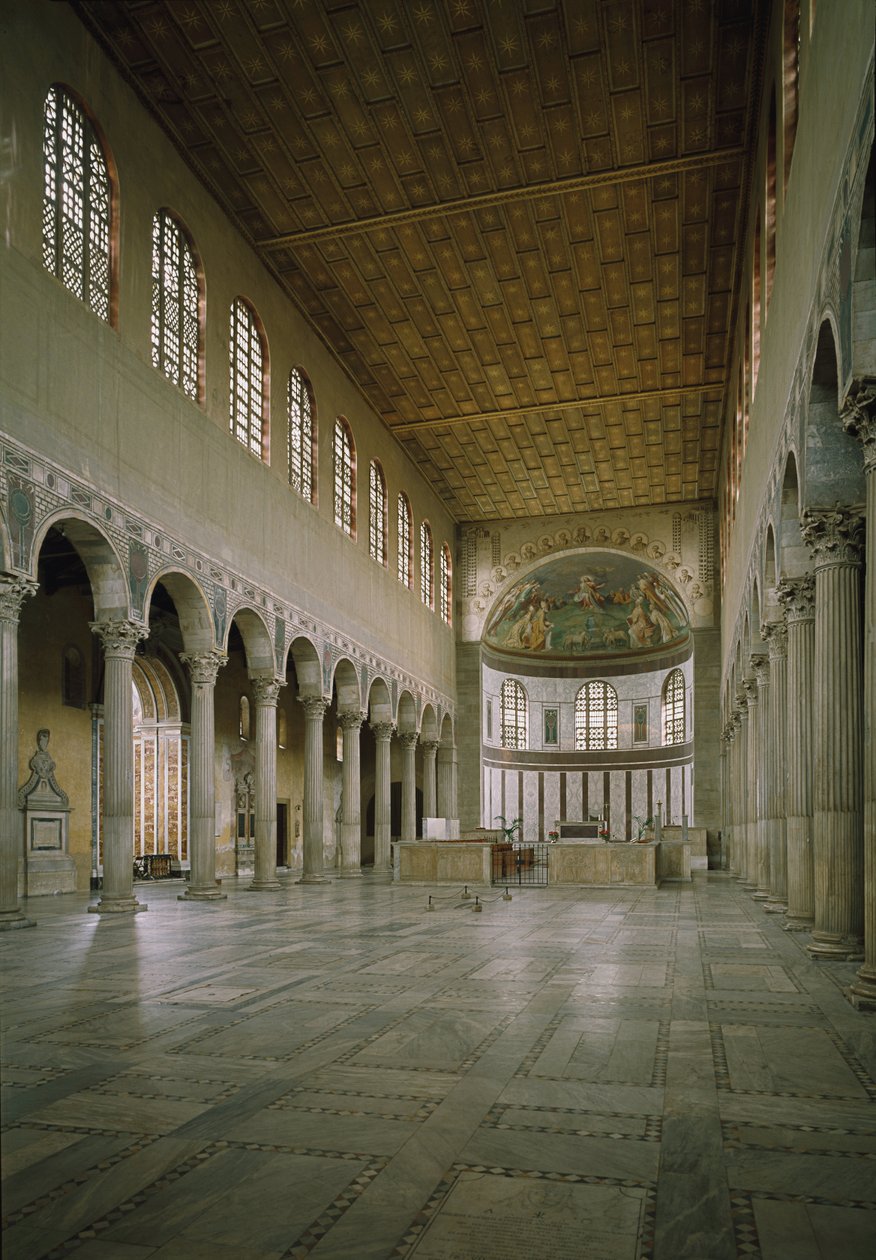 Interior view of the church of St Sabina, central nave by Paleo-Christian