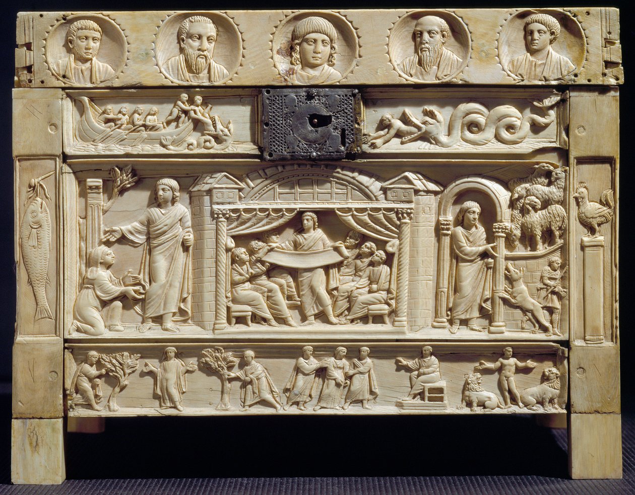 Paleochristian Art: Reliquary Decorated with Scenes from the Old and New Testament by Paleo Christian