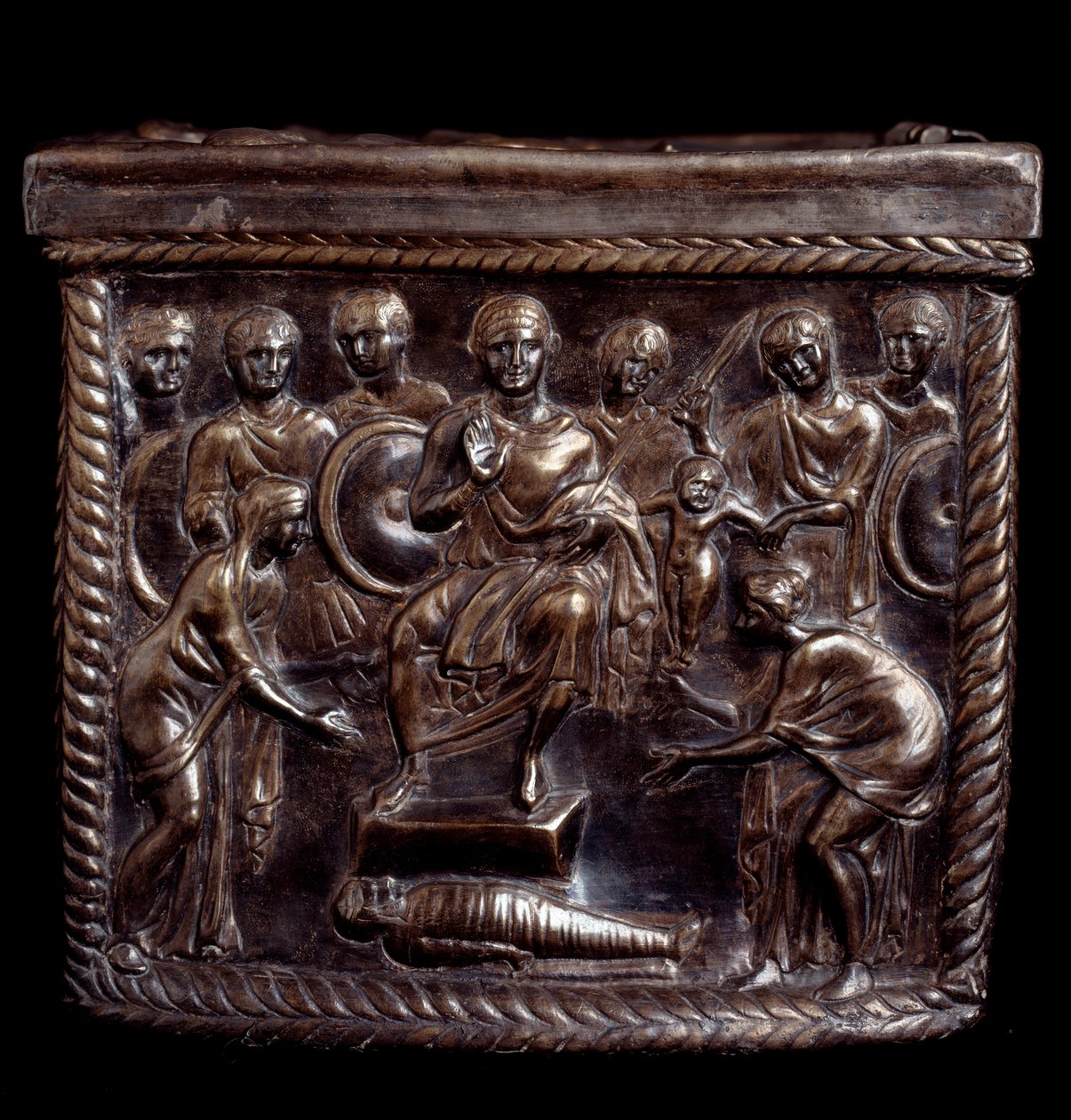 Paleochristian Art: Silver reliquary box known as Capsella de San Nazaro - 370-397 AD by Paleo Christian
