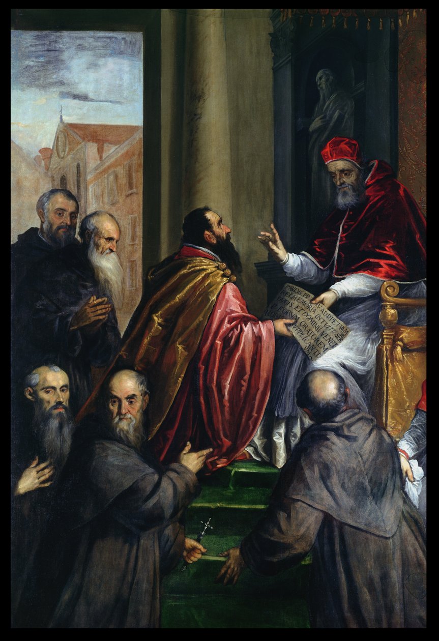 Pope Paul IV Handing over a Statute by Palma Il Giovane