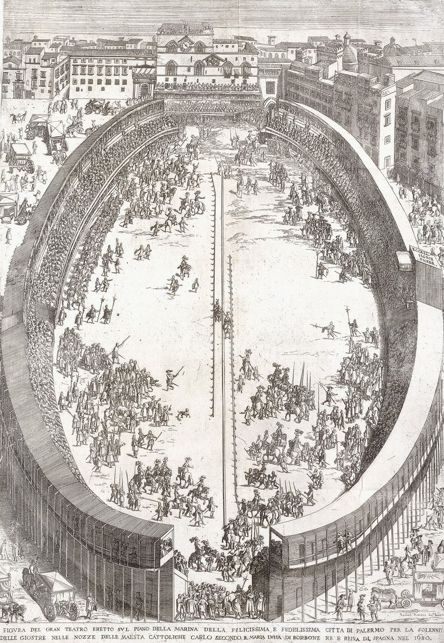 A Large Folding Plate of the Great Theatre by Paolo Amato