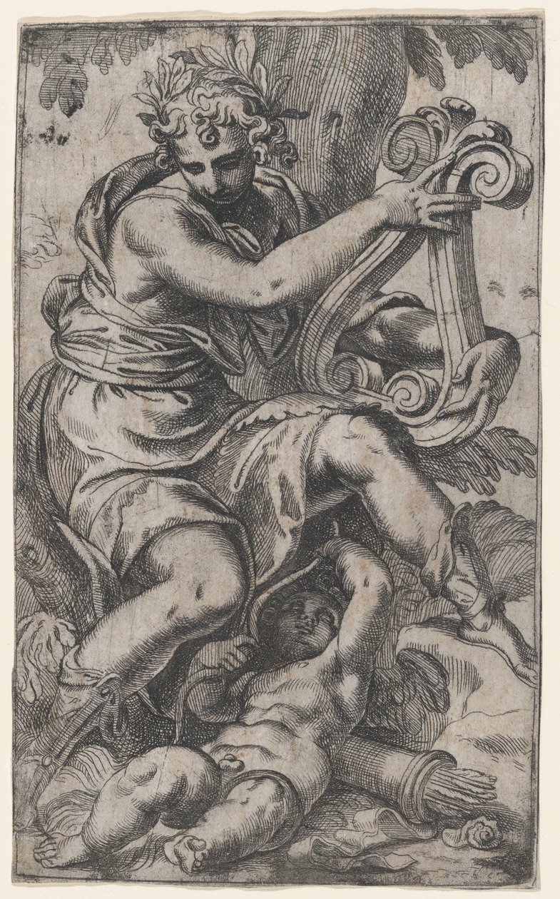 Cupid and Apollo with a Lyre, ca. 1568 by Paolo Farinati
