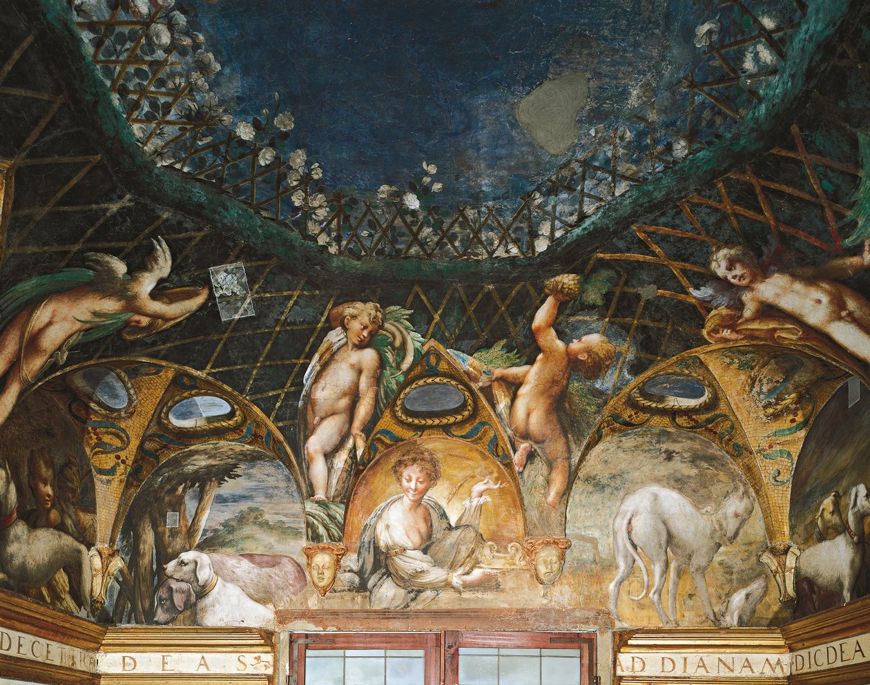 Ceres Attending Events Surrounded by Hunting Dogs and Cherubs, from Myth of Diana and Actaeon by Parmigianino