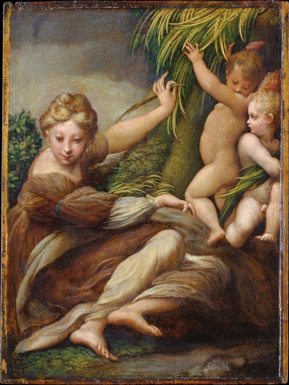 Female Martyr with Angels (Saint Catherine of Alexandria?) by Parmigianino